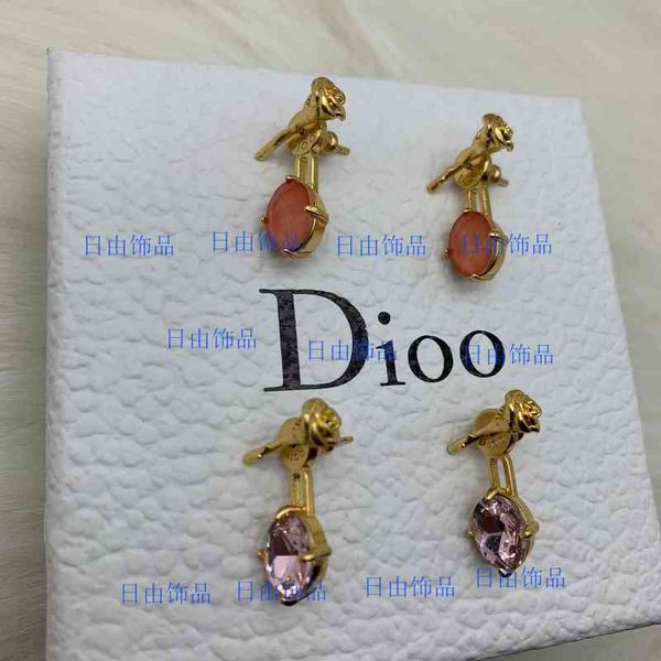 

2022 factory wholesale earrings new rose rhinestone fashion earrings temperament simple fashion earrings, Golden