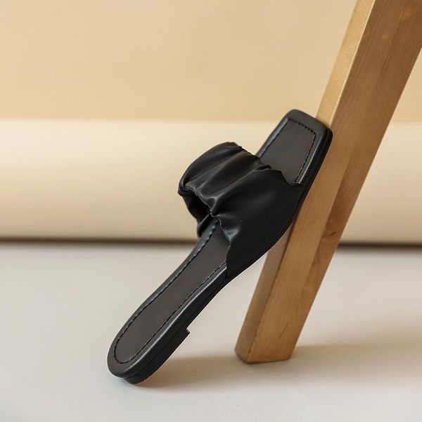 

women brand summer slides open toe flat casual slipper leisure sandal female beach flip flops slippers, Black