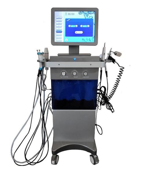 

new upgrade skin care 9in 1 diamond hydra dermabrassion facial deep cleaning machine multi-function facial hydrating/ beauty machine, Black;white