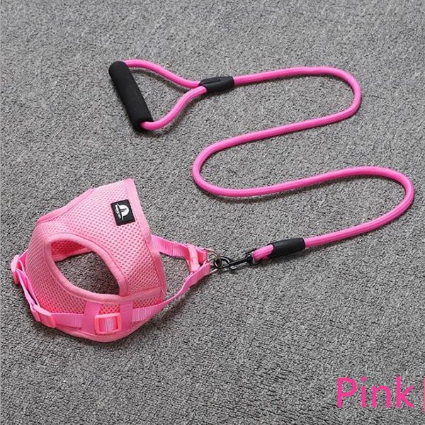 

dog collars & leashes harness adjustable soft breathable and leash set nylon mesh vest for dogs puppy collar chest strap