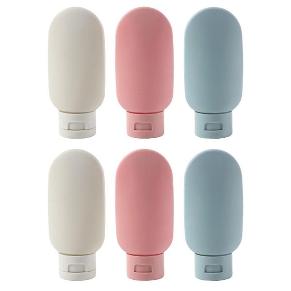 

storage bottles & jars 6pcs silicone travel portable shampoo lotion squeeze for