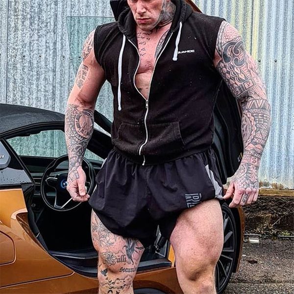 

fashion vest 2021 summer leisure sports short sleeve t-shirt men's, Black;white