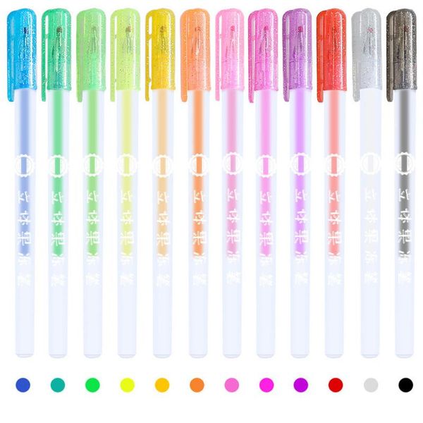

gel pens 3d glossy jelly ink pen set diy highlighters waterproof fade-proof for paper sketching adult