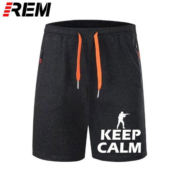 

keep calm and rush b letter print men cs go funny male fashion summer cotton panties short pants men's shorts, White;black
