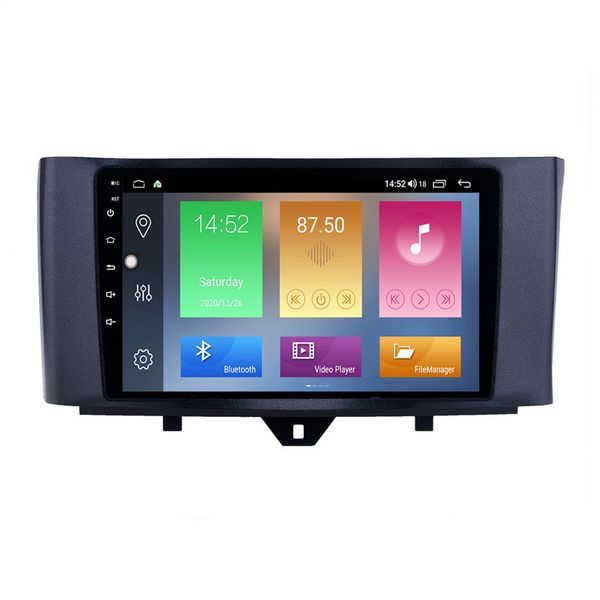 Carro DVD Player Tela de toque para Mercedes Benz Smart 2011-2015 Carro Rádio Apoio Dab Música WiFi OBD2 DVR Carplay 9 polegadas Android