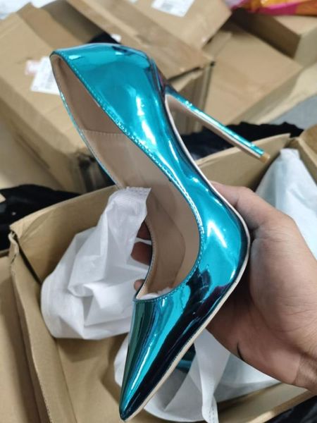 

dress shoes shiny women pumps real picture slip on pointed toe stiletto high heels solid color manufacturer cost price, Black
