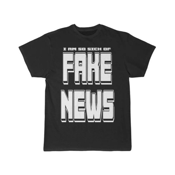 

i am so sick of fake news short sleeve tee, White;black
