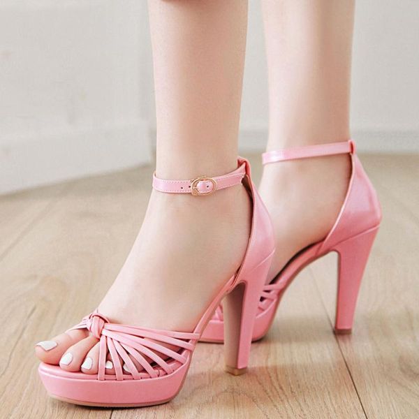 

sandals shoes woman clear heels platform 2021 beach wedding steel tube dancing girl stripper open toe#g5, Black