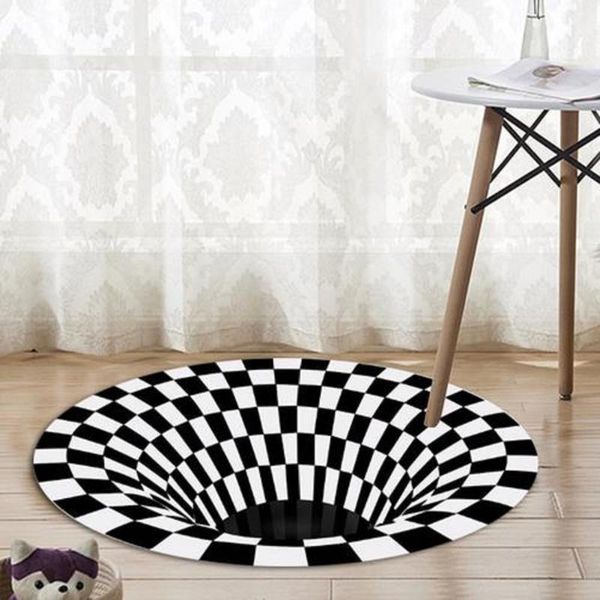 

carpets 3d three-dimensional black&white stereo vision mat for living room visual illusion rug carpet bedroom home decorative