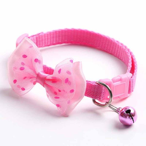 

dog collars & leashes cat lace collar with bell bow adjustable buckle for puppy pet supplies accessories small chihuahua