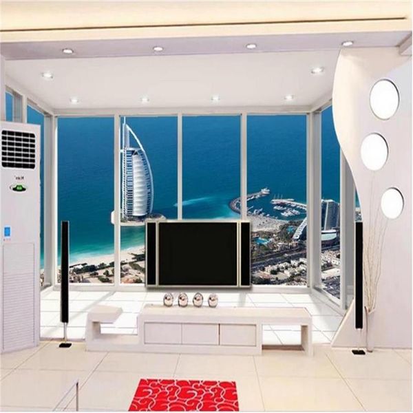 

custom 3d po wallpaper mural room sofa tv backdrop living dubai sailing el landing balcony picture wallpapers