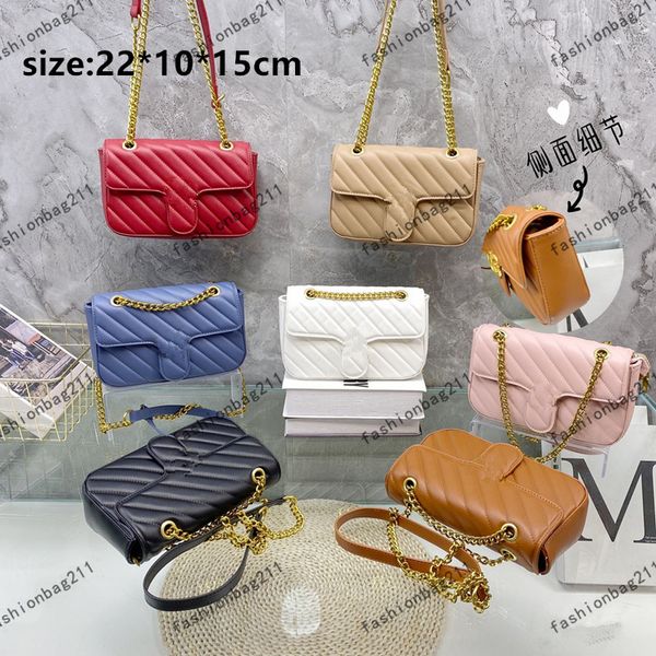 

marmont flat bags chain shoulder bag classic look versatile crossbody female black handbags women luxury purse real leather red white clutch