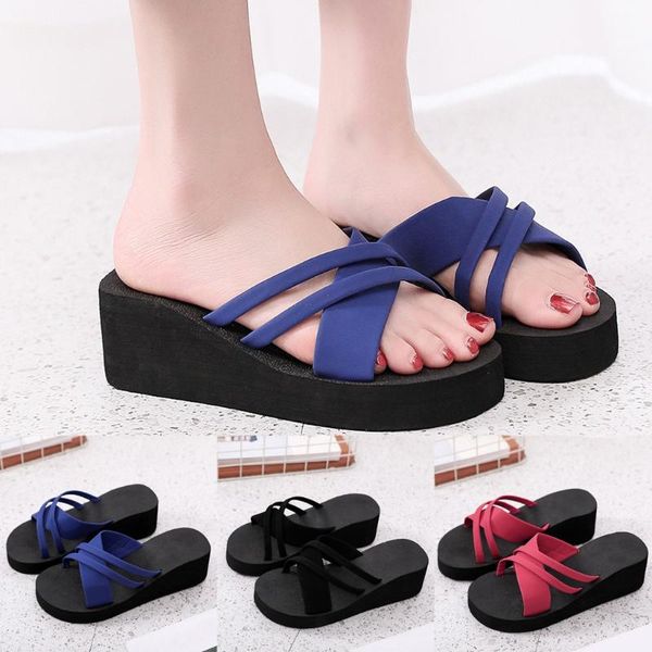 

slippers sagace flip flops women's flat sandals breathable non-slip fashion slipper sandal summer shoe party beach female footwear 3.5, Black