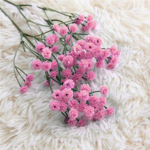 

artificial silk fake flowers baby's breath floral wedding bouquet for party home office garden decor l0205 decorative & wreaths