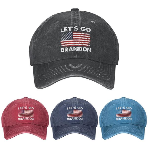 

dhl lets go brandon fjb dad hat baseball cap for men funny washed denim adjustable hats fashion casual hat, Black;white
