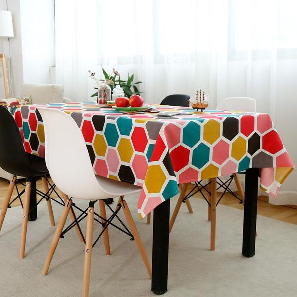 

table cloth rectangle cotton linen honeycomb shape tablecloth modern korean style lace dust proof covers birthday anniversary family