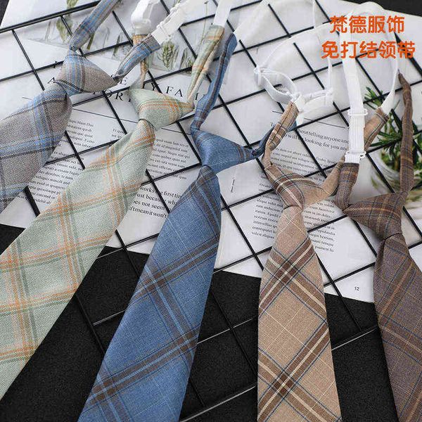 

jk uniform plaid lazy knot 7cm female cotton sailor suit college tie, Blue;purple