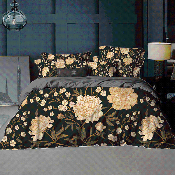 

peony flower printed bedding set nordic style bedroom duvet cover pillow case single twin king full size soft home textile sets