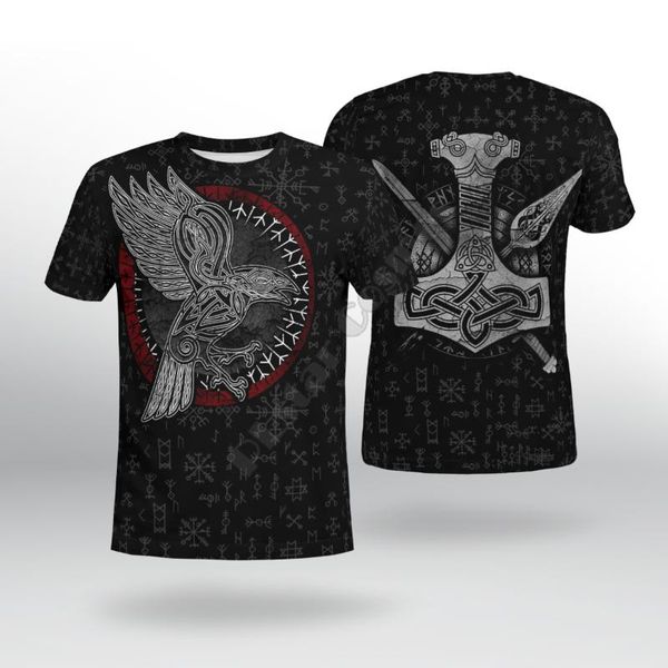 

men's t-shirts plstar cosmos viking tattoo eagle 3d printed t-shirt harajuku streetwear t shirts hip hop men for women short sleeve, White;black