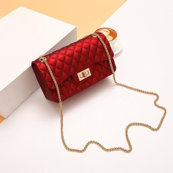 

evening bags women's bag 2021 jelly diagonal shoulder chain small fragrant rhombic fashion