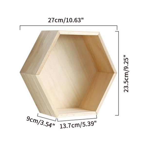 

bathroom shelves nordic style storage racks hexagonal wall shelf diy organization wooden holders for bedroom decoration