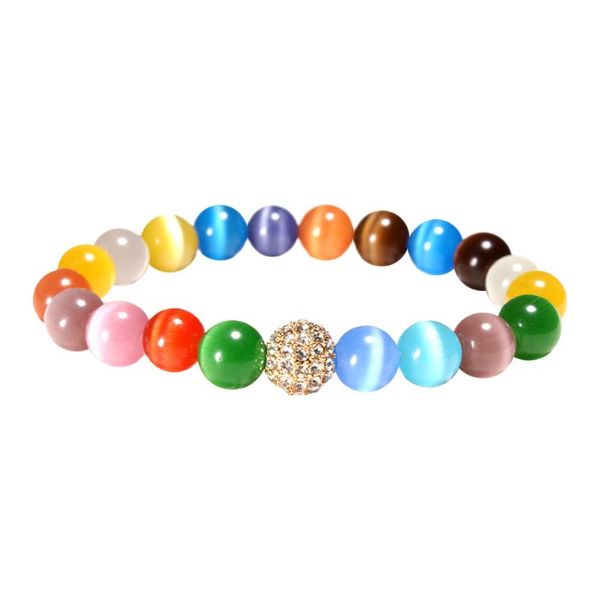 

beaded, strands glass bracelets portative natural colorful opal beads delicate decoration for men women friend, Black