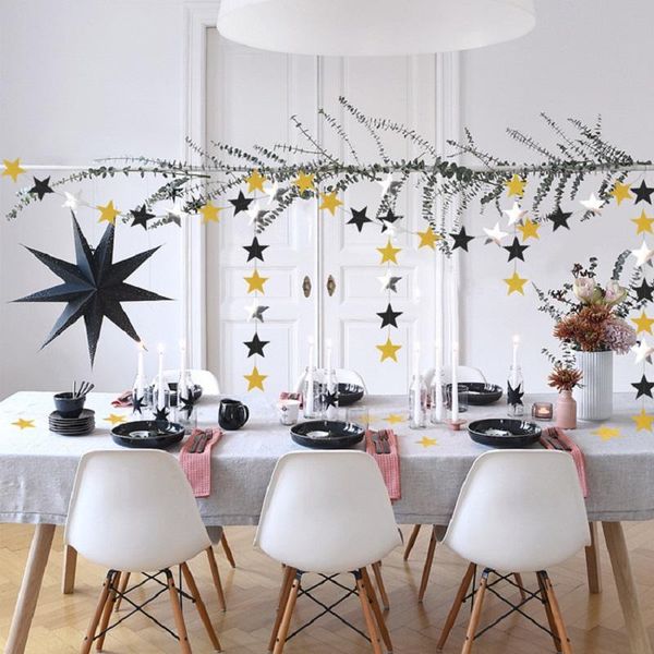 

party decoration 4m star rose gold paper garland banner birthday diy supplies wedding hanging decor baby shower favors