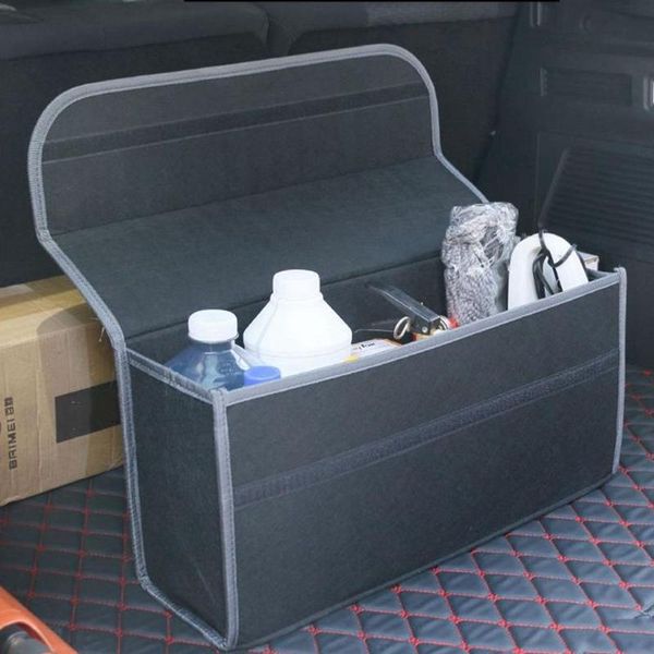 

grey large anti slip car trunk bag storage organiser case tool boot holder universal soft stowing tidying bags tote box organizer