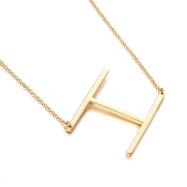 

pendant necklaces ladies quality gold necklace simple 26 letters exquisite stainless steel with vacuum plating never fade jewelry, Silver