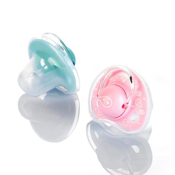 

silicone baby pacifier and lids cute infant nipple bpa soother round flat head dummy shower gifts pacifiers#