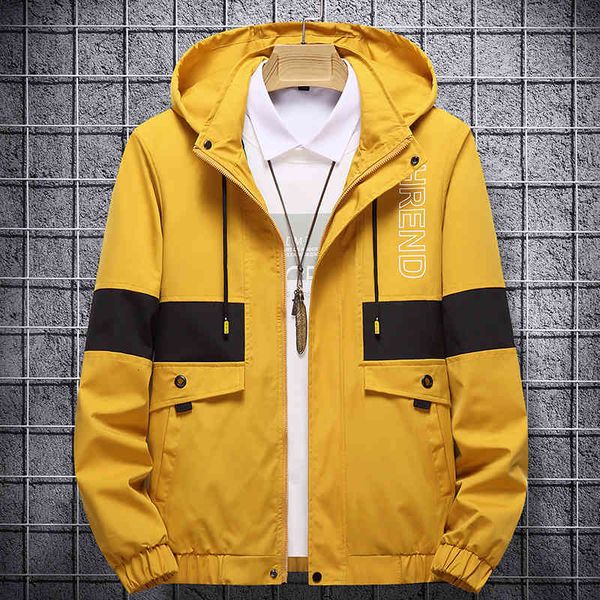 

size 5xl outwear male printed on the fashionable jacket, Black