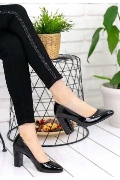 

women's black patent leather heels shoes dress