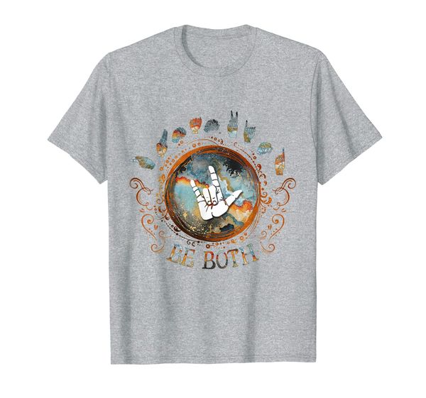 

human kind be both asl - sign language gift t-shirt, White;black