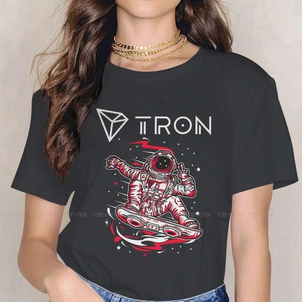 

women's t-shirt astronaut tshirt for women tron coin cryptocurrency miners tees fashion female t shirt 5xl soft printed loose, White