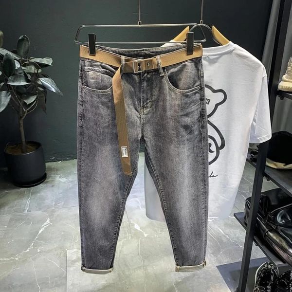 

men's jeans ins men joggers denim pants baggy harem japanese streetwear styke male ankle harajuku casual hip hop trousers, Blue