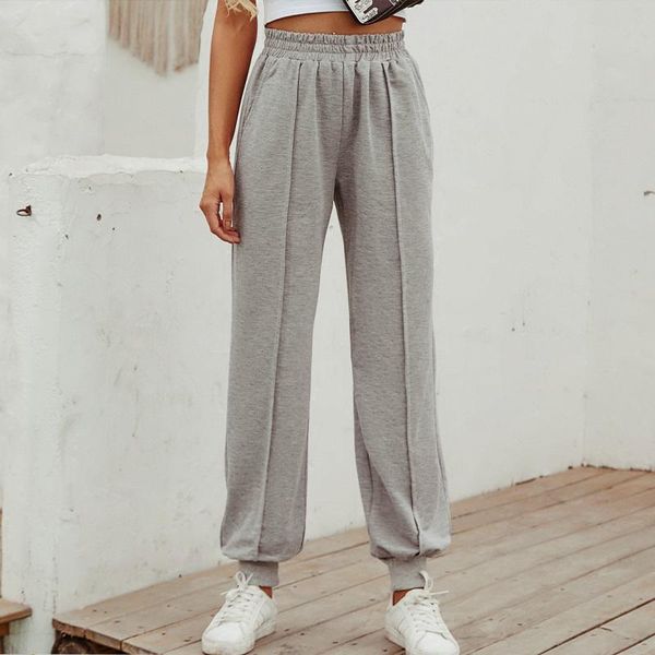 

women's pants & capris korean style sweatpants women spring 2021 joggers solid high waist streetwear casual trousers loose chic y2k, Black;white