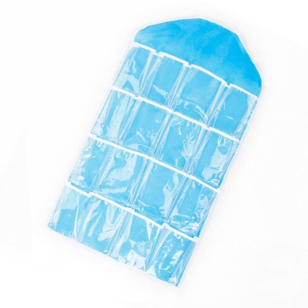 

storage bags 16 grids foldable wardrobe hanging container clothing underwear bras socks ties hanger shoes bag drop