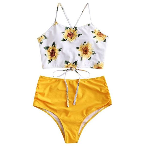 

one-piece suits 2021 summer women's swimming suit printing bandage bikini set brazilian swimwear beachwear swimsuit bathing
