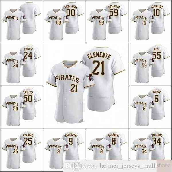 

2022 men #24 chris archer baseball jerseys 55 josh bell bryan reynolds 8 willie stargell musgrove williams custom women youth white, Black