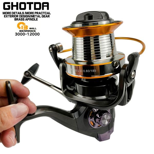 

spinning fishing reel 8-24kg drag power bass pike metal line spool long casting saltwater reels baitcasting