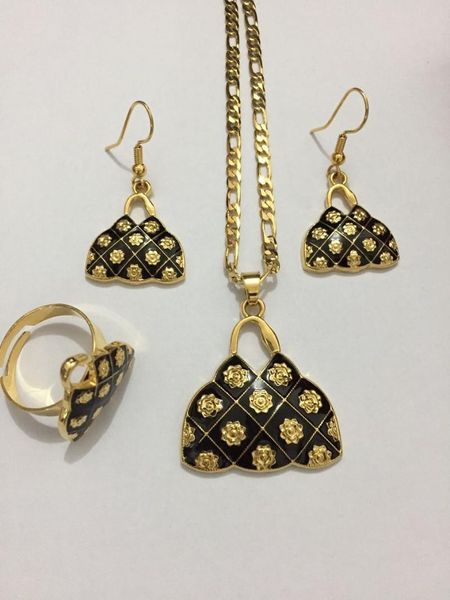 Серьги Ожерелье PNG Africa House Bilum Axe Sets Gold Lovely Bag Drop Ушные кольцо ювелирные изделия для женщин свадебные подарки био