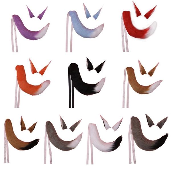 

other event & party supplies cosplay furry animal ears hairpin tail set dress up lolita costume long fur headpiece for halloween decoration