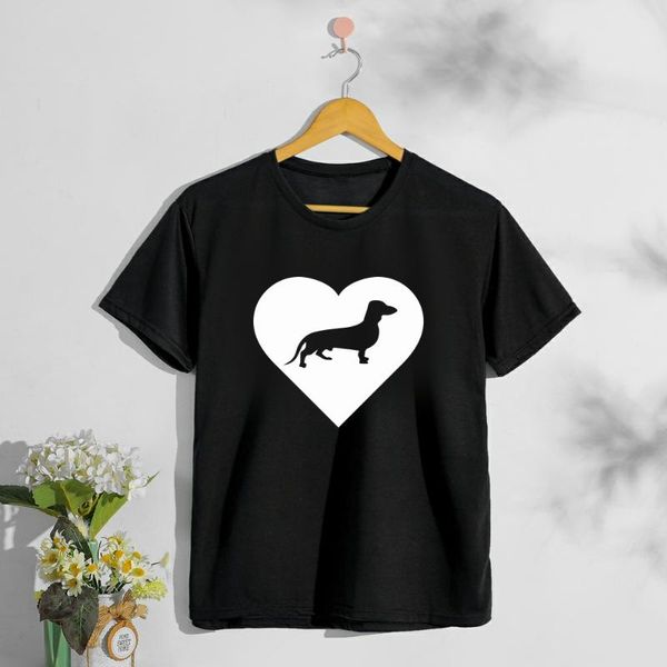 

women's t-shirt 2021summer plus size women fashion clothing white heart lovely dog print female short sleeve t shirt girls
