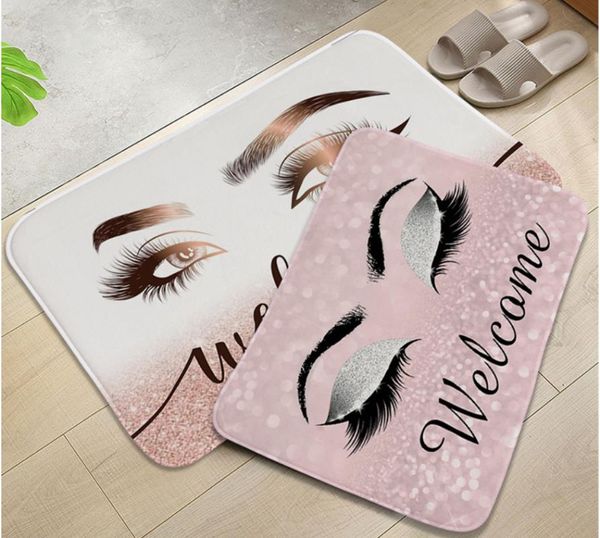 

bath mats anti-slip absorb water mat cartoon eyelash bathroom kitchen bedroon floor entrance kids prayer 40*60cm