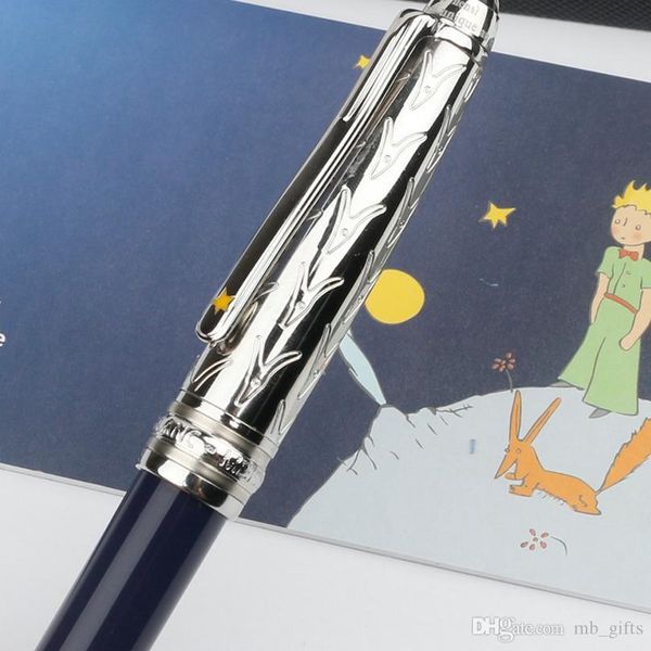 Promozione Prince Rollerball Pen/Ballpoint/Fountain Pen Dark Blue Resin Silver Clip Engrave