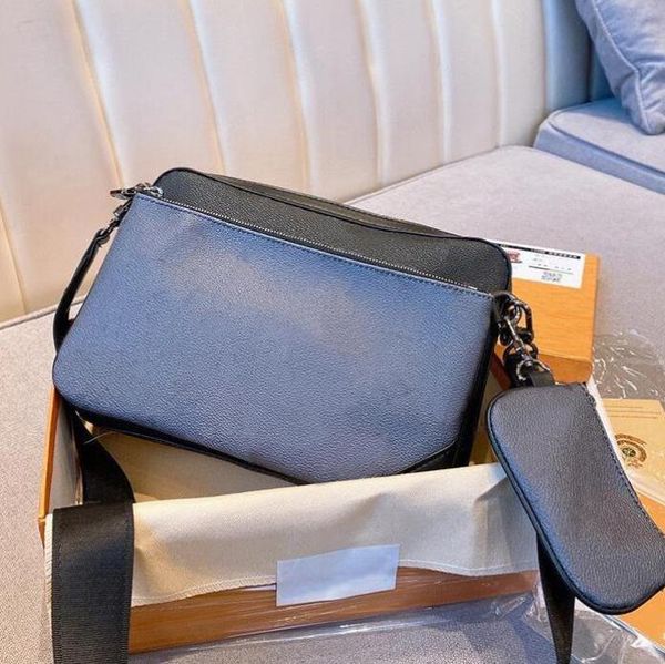 

2021handbags men leather trio messenger bags luxury shoulder bag make up bag designer handbag tote man's bag