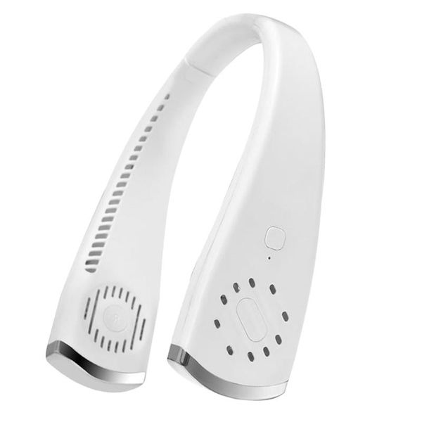 

electric fans mini bladeless fan hanging neck 1800mah usb rechargeable mute sports for home outdoor portable vaneless