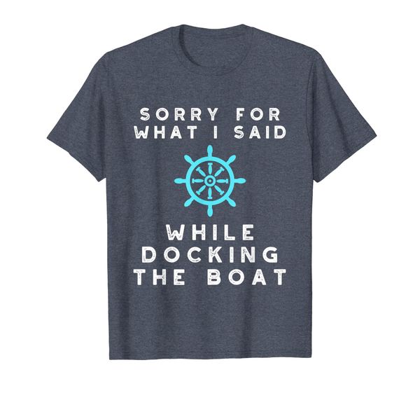 

sorry for what i said while docking the boat funny t-shirt, White;black