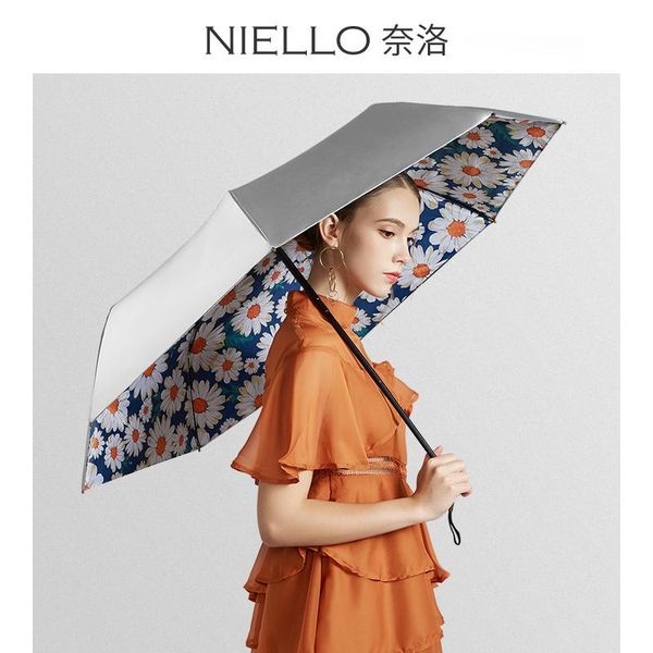 

umbrellas niello 8k 3 folding umbrella double layer silver glue sunny and rainy manual