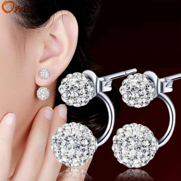 

fashion luxury simple 925 sterling silver small zircon stud earing earrings for women girl christmas gift korean jewelry, Golden;silver